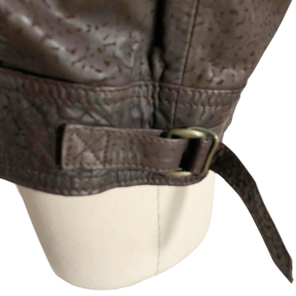 Vintage Comint Retro 80s Leather Bomber Jacket Brown Size Large - Picture 10 of 12